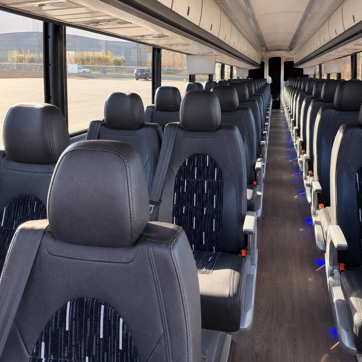 wilmington charter bus services interior